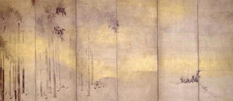 竹林猿猴図屏風 長谷川等伯